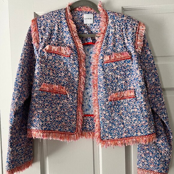 Hunter Bell Coco Jacket in Coral Reef Tweed NWOT Size 10 - Picture 6 of 7